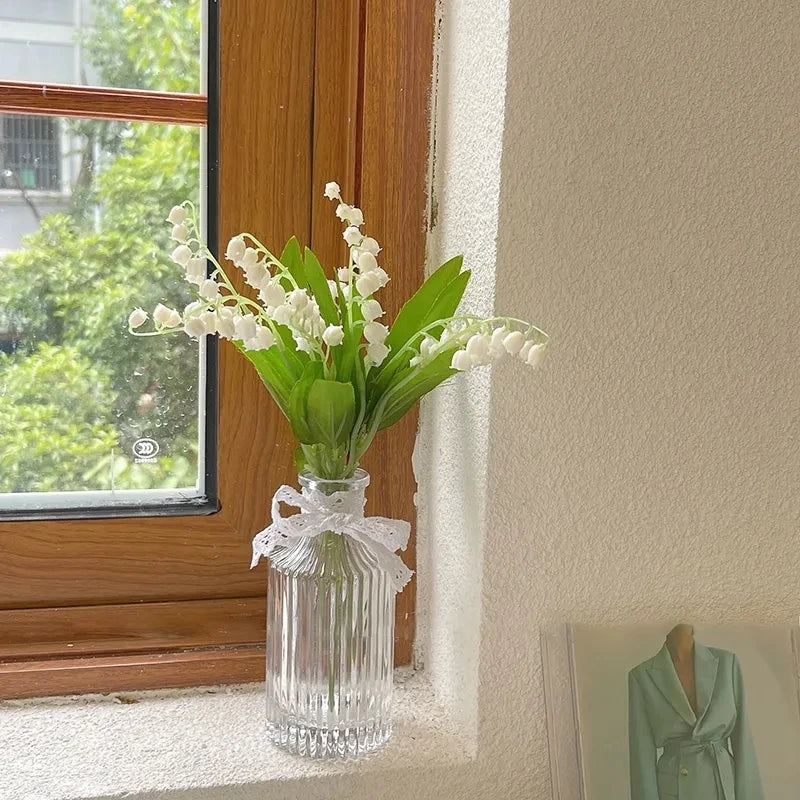 vases transparents modernes verre cristal pot fleur terrarium hydroponique arrangement table pièce