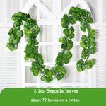 guirlande feuilles ivresse vert vigne artificielle extérieure accrochée naturelle longueur 2.2m 72feuilles