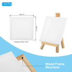 toile d'art blanc minimaliste triple enduit chevalet bois mini tableau palette peinture set débutant