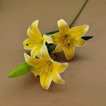 bouquet fleurs artificielles lys jaune rose orange blanc decoration maison soie moderneintérieur