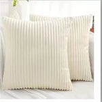 taies d'oreiller côtelées marron beige bleu moderne housse coussin lit chambre 45cm carré polyester