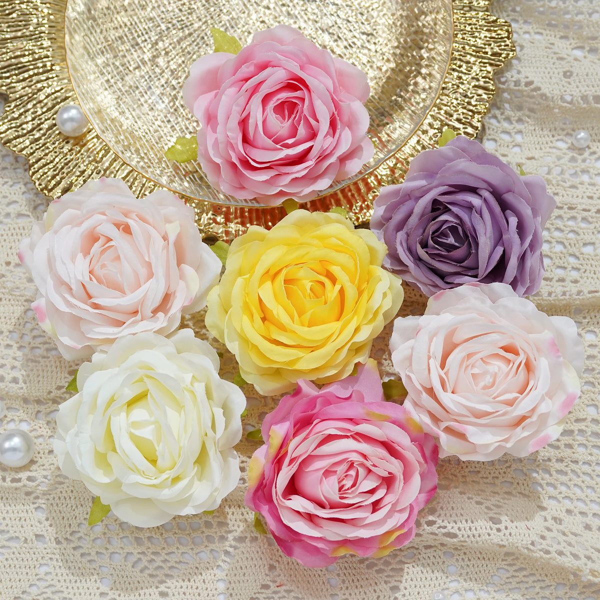 fleurs artificielles roses boutons peony feuilles vertes decoration intérieure classique 9cm 3.54inch