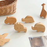 porte clés forme animaux bois naturel minimaliste suction lion girafe hippopotame tortue