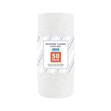 serviettes nettoyage microfibre gris clair pack 50 pièces pratique absorbant texture rugueuse cuisine garage