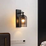 lampes murales modernes transparentes base métallique noir doré led filament