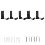 support mural pliable moderne vis fixations noir crochets peignoirs salle bain cuisine gọn lại