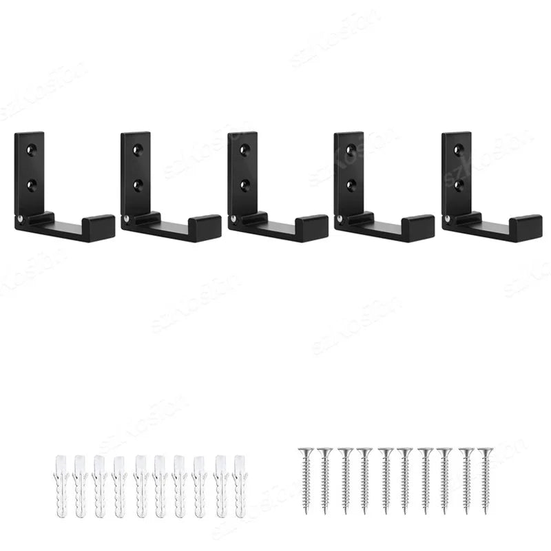 support mural pliable moderne vis fixations noir crochets peignoirs salle bain cuisine gọn lại