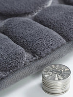 tapis bain moderne gris texture galets antidérapant salle bain absorbant lavable