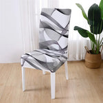 housse chaise moderne stretch imprimé floral rayures geometriques gris noir bleu beige marronwasher removable