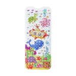 tapis bain pvc thème marin poissons coraux géométrique antidérapant moderne enfantin suction salle bain