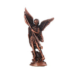 statuette ange saint michael croix détails sculpturaux doré bronze argenté cuivré classique religieux maison
