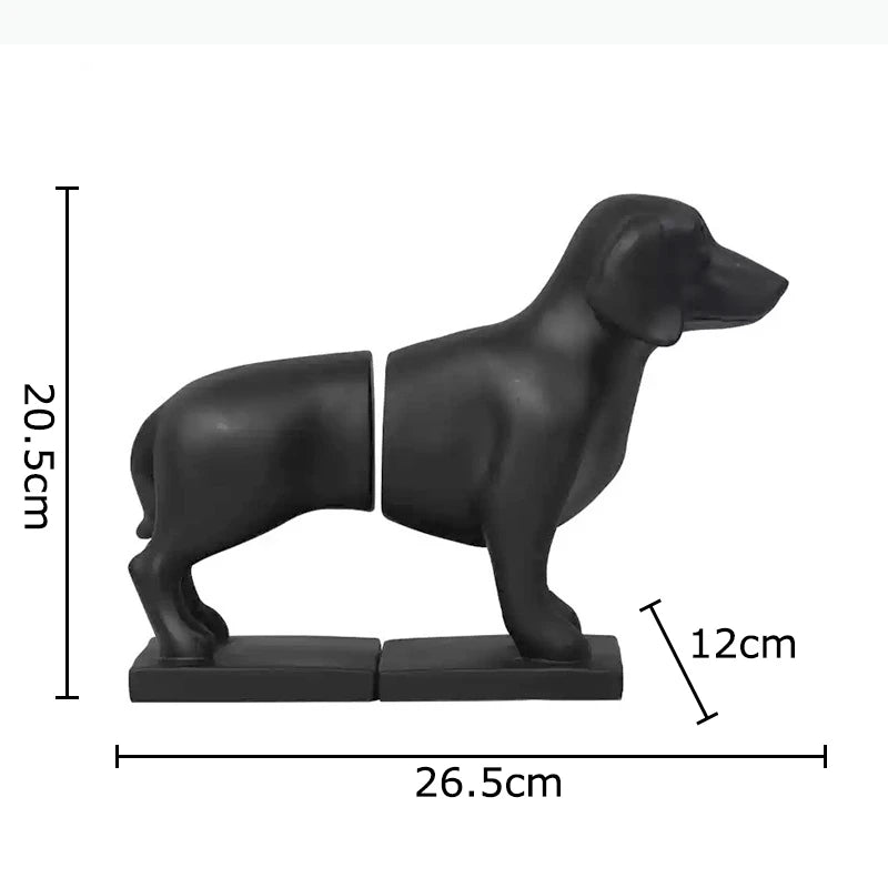 serre livres dachshund noir modernes décoration résine animaux compagnie contemporain deux pièces ensemble