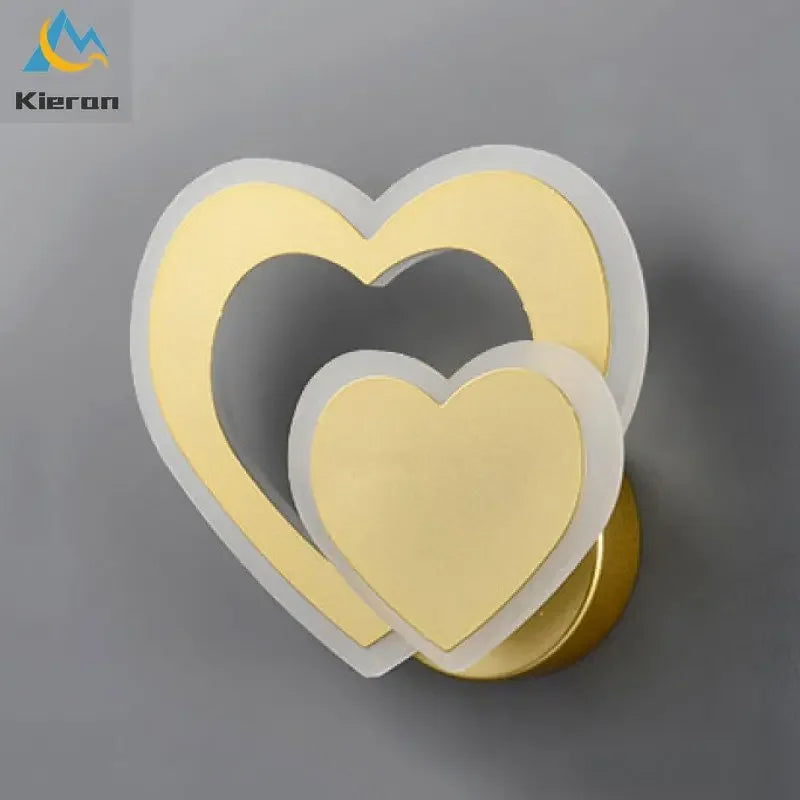 applique murale moderne cœur blanc doré gris éclairage quotidien cuisine salle manger fixée mur