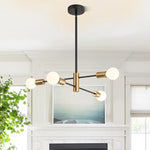 chandelier moderne globes blancs noir minimaliste led lumiereintérieur aluminium fixe