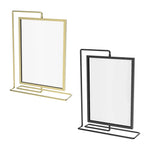 Cadre photo double face rotatif en métal et acrylique blanc dans un salon