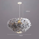 lampe suspendue moderne plumes blanc salon chambre coucher lumière intérieure décoration maison
