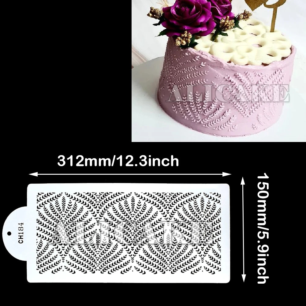 feuille mariage fondant dentelle outil pâtisserie plastique respectueux environnement noir blanc moderne minimaliste
