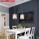 Lampes suspendues moderne argentées verre transparent prismatique salon chambre tactile 110V