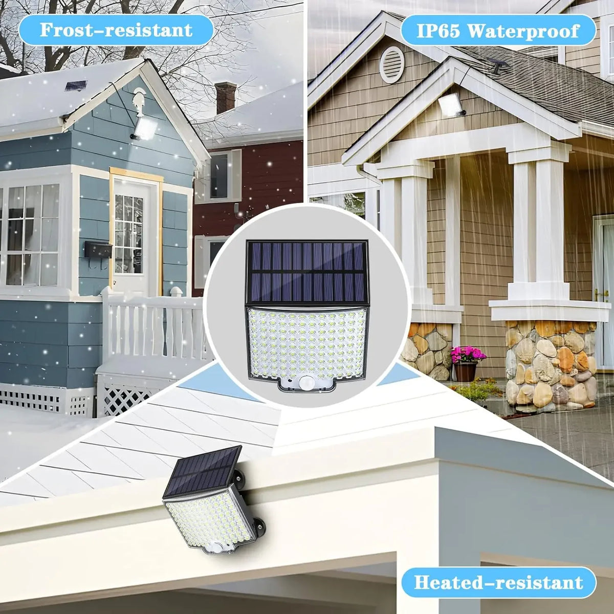 lampe murale solaire 106 led ip65 moderne clips noir abs