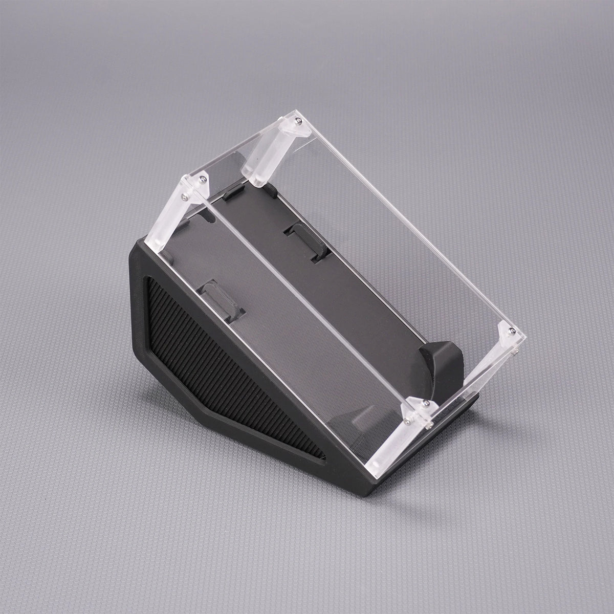 support souris transparent moderne clips ventilation jeu acrylique minimaliste đen trắng