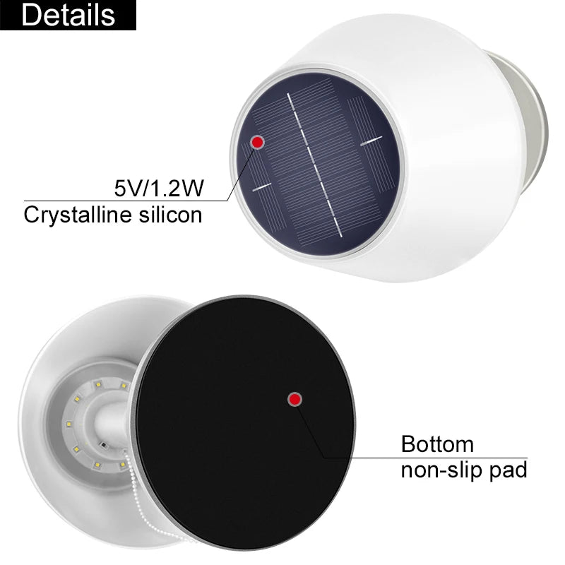 lampe table led solaire moderne blanc gris ip65 waterproof 10 leds 2000mah