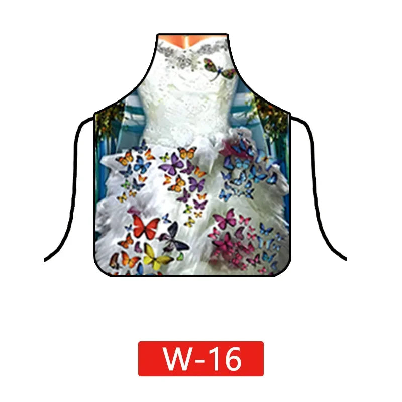 tablier moderne illustratif personne lingerie camouflage crânes papillons rouge noir blanc bleu