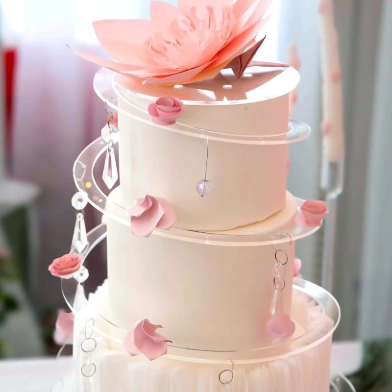 supports gâteau étages spirales transparentes pliables décoration pâtisserie mariage