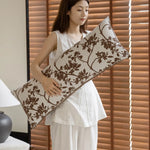 housse coussin adhésive moderne motif floral rectangle 35x90cm polyester decoration adhésif tassel opaque