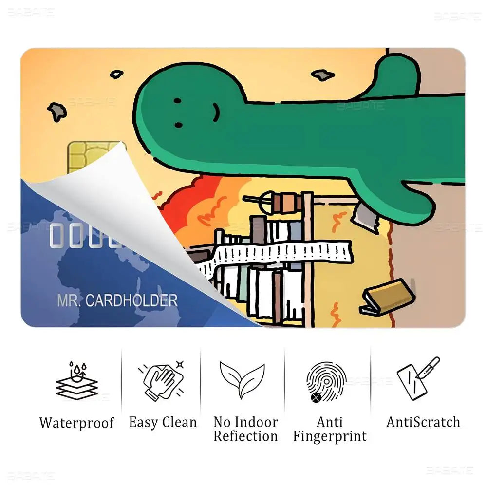 protection carte bancaire autocollant dessin animé crocodile motifs abstraits waterprooche réutilisable