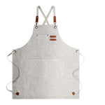 tablier travail toile coton vintage noir gris beige poches outils écrous cuir