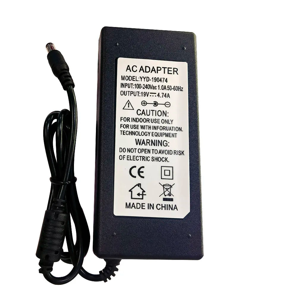 adaptateur secteur 19v 3.42a 90w noir cable femelle 5.5mm 2.5mm plat utilitaire