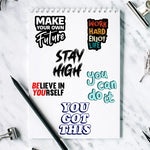 sticker autocollant texte motivant moderne multicolore étanche scrapbook journal portable téléphone bouteille vinyle pvc