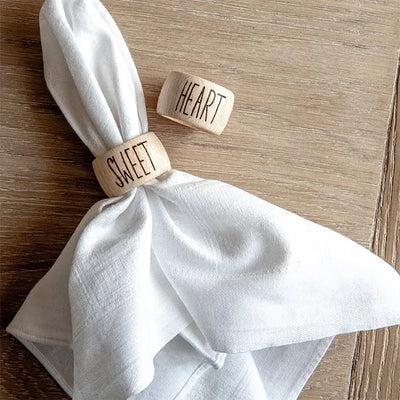 Rond de serviette en bois personnalisé pour mariage