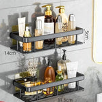 étagère salle bain adhésive noire moderne support rangement triangle porte savon panier douche étanche