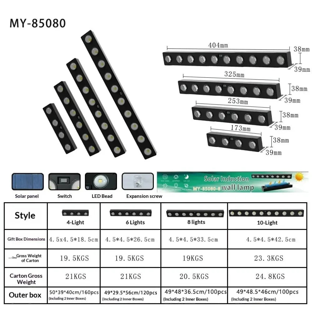 lampe solaire murale led rgb noir moderne adhésif 10 lumièresextérieurintérieur