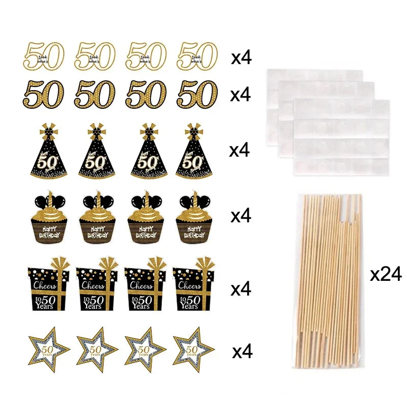 Vue de dessus table décorée anniversaire 50 ans avec set Ombre Interieur