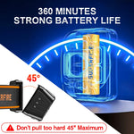 lampe frontale rechargeable led mini haute puissance noir orange rayures horizontales moderne fonctionnel ceinture