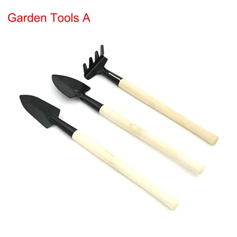 ensemble jardinage outils pelle houe brosse sac semis arrosoir pot fleurs vert noir moderne