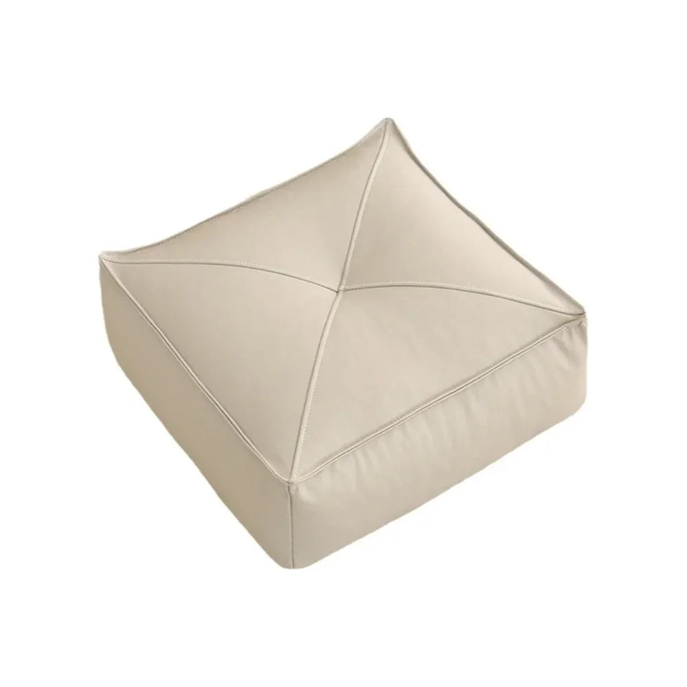 pouf carré moderne simili cuir beige orange vert mousse pe doux anti décubitus minimaliste