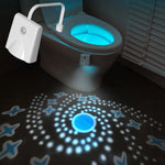lampe toilette moderne capteur présence charge USB blanc fixations 16 couleurs étoiles