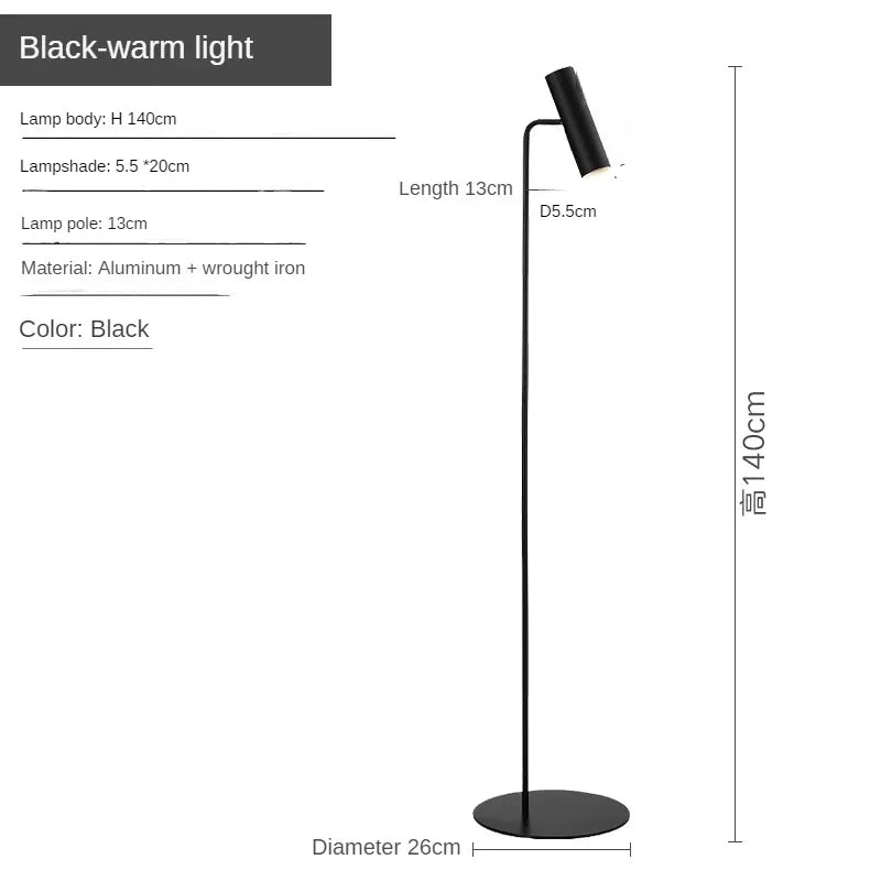 lampe sol led moderne noire luminaire chambre éclairage 11 15w flux 249 2000v