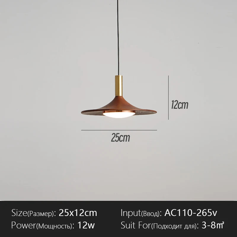 suspension lumineuse moderne scandinave aspect bois câble métallique marron doré blanc