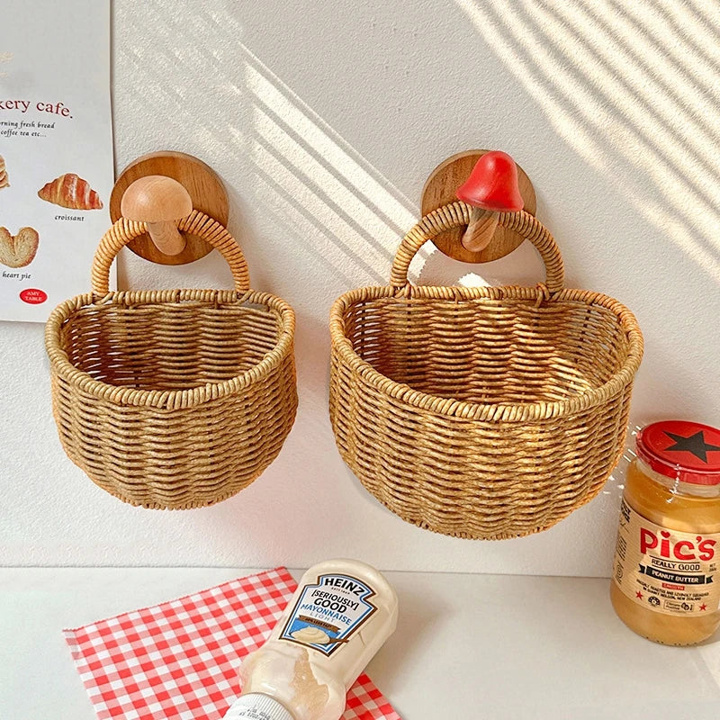 paniers rangement osier pliables poignées tressage régulier rustique moderne okolets inclusion motifs animaux