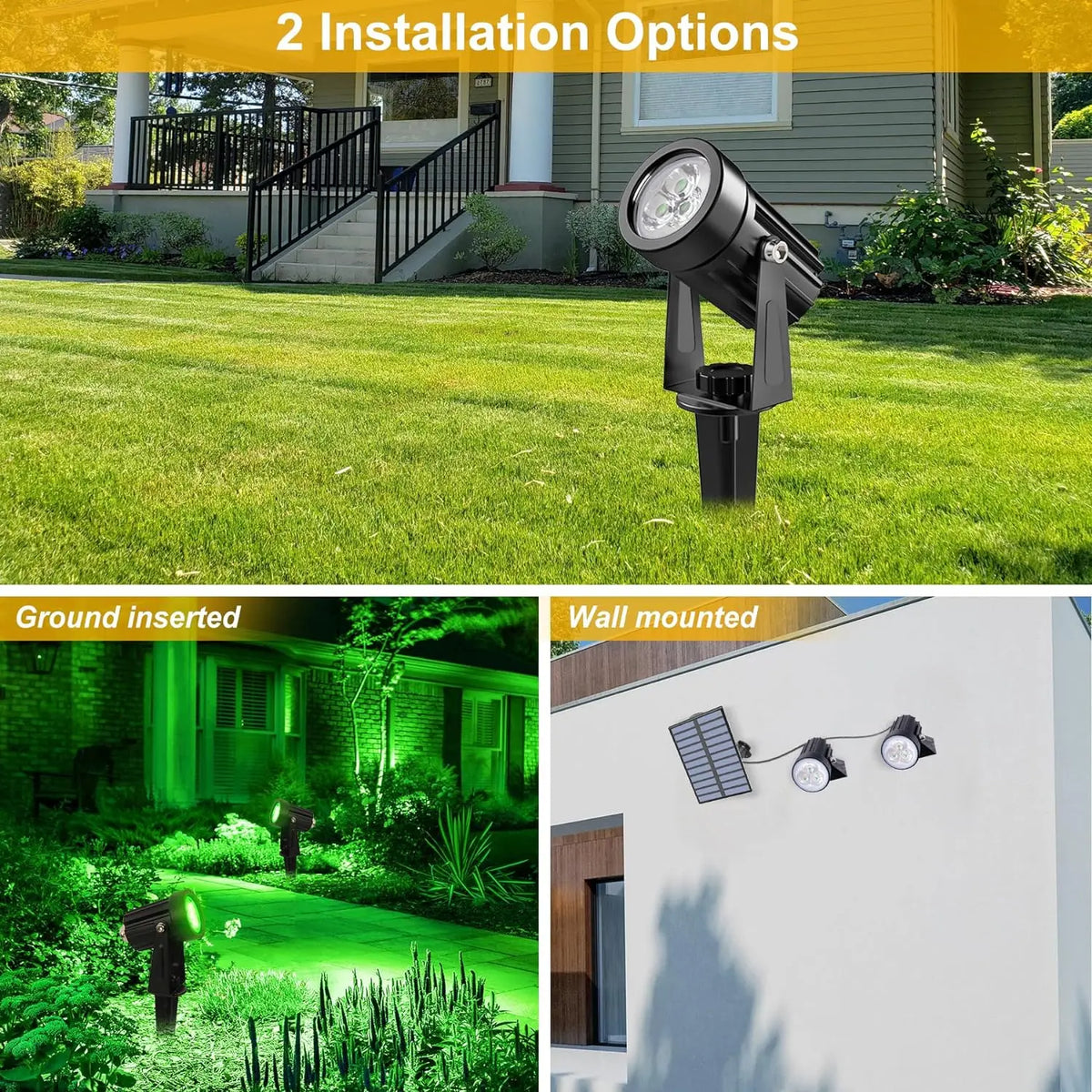projecteur solaire moderne noir imperméable ip65 lumineux extérieur jardin piquet panneau solaire led decoration