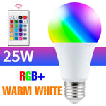ampoule led rgb 25w e27 blanc multicolore transparente moderne télécommande 24touches lumière ambiance chambre