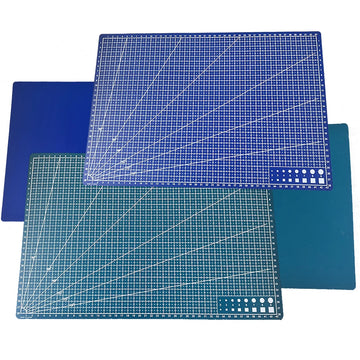 tapis découpe A3 bleu turquois grille carrée utilitaire professionnel PVC auto guérison 30cm 45cm