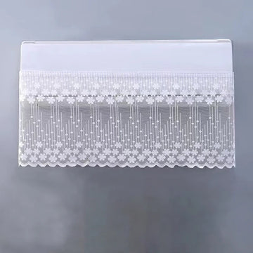 couverture climatiseur moderne dentelle brodée fleurs blanc translucide anti poussière chambre coucher