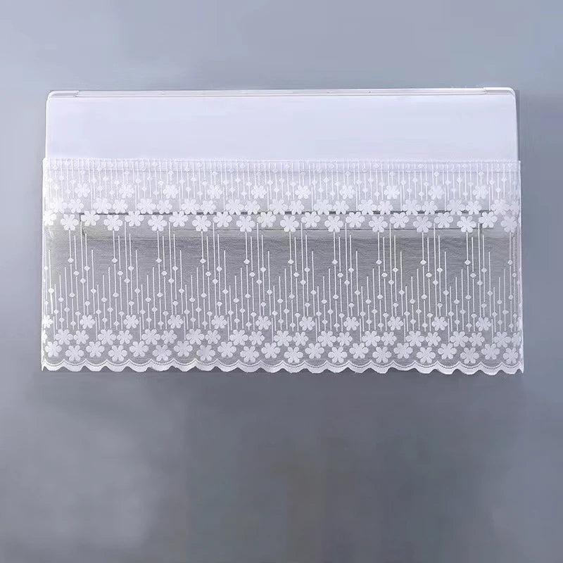 couverture climatiseur moderne dentelle brodée fleurs blanc translucide anti poussière chambre coucher