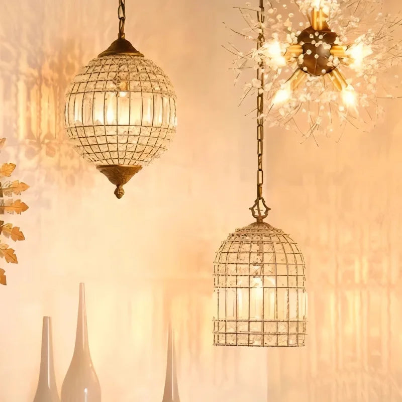 Suspension lumineuse cristal doré classique transparente salon chambre d'hôtel LED 2000 82000 lumens