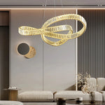 suspension lumineuse pendentif cristal or brillant moderne élégant 4000k 3000k 6000k led 10m2